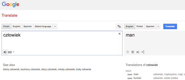 google translates polish